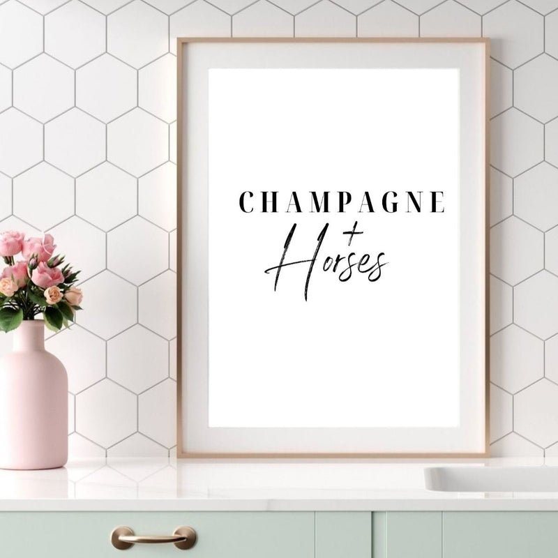 Poster - Champagne + Horses